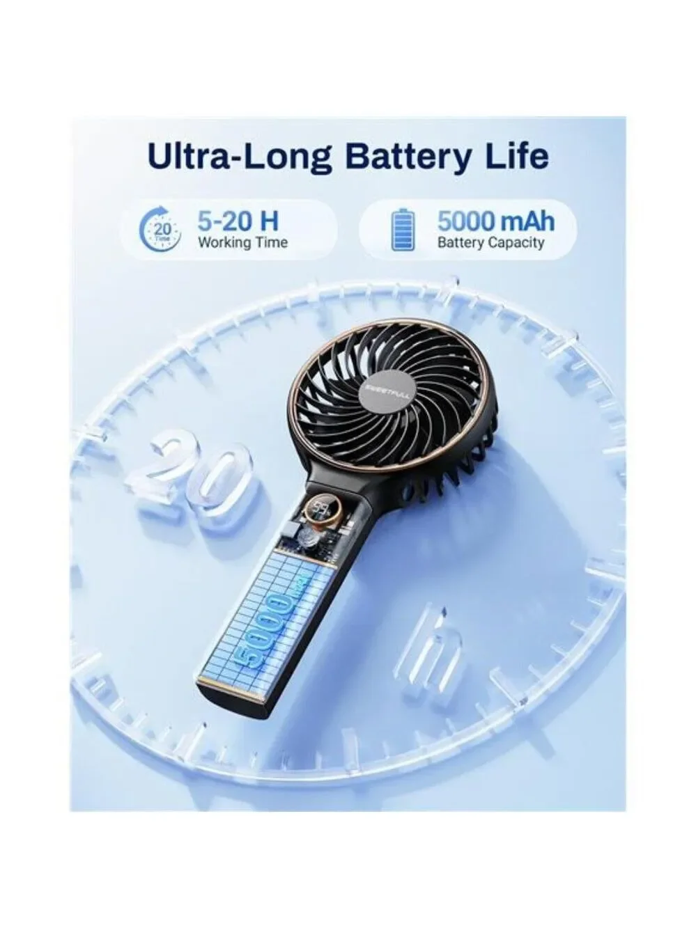 Handheld Mini Fan Portable Rechargeable Foldable Travel Fan USB Personal Cooling